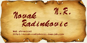 Novak Radinković vizit kartica